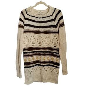 Easel Tunic Sweater Size M/L Brown Long Sleeve